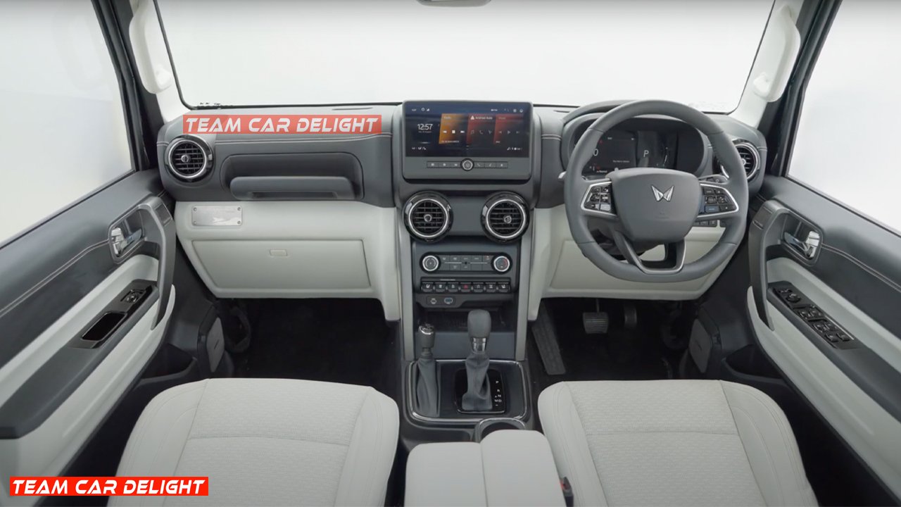 Dashboard of the Mahindra Thar Roxx