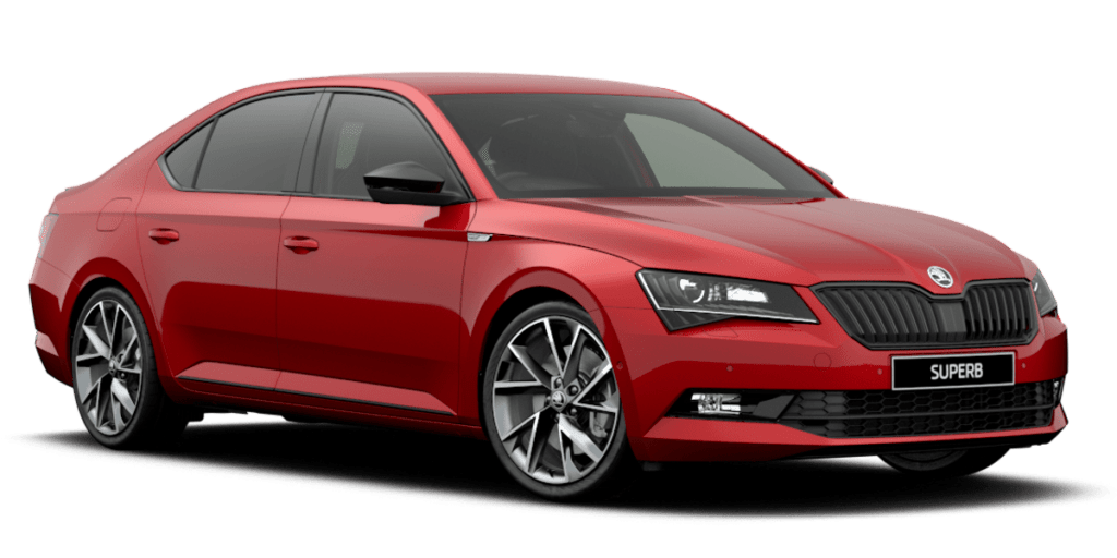 Skoda Superb facelift red colour