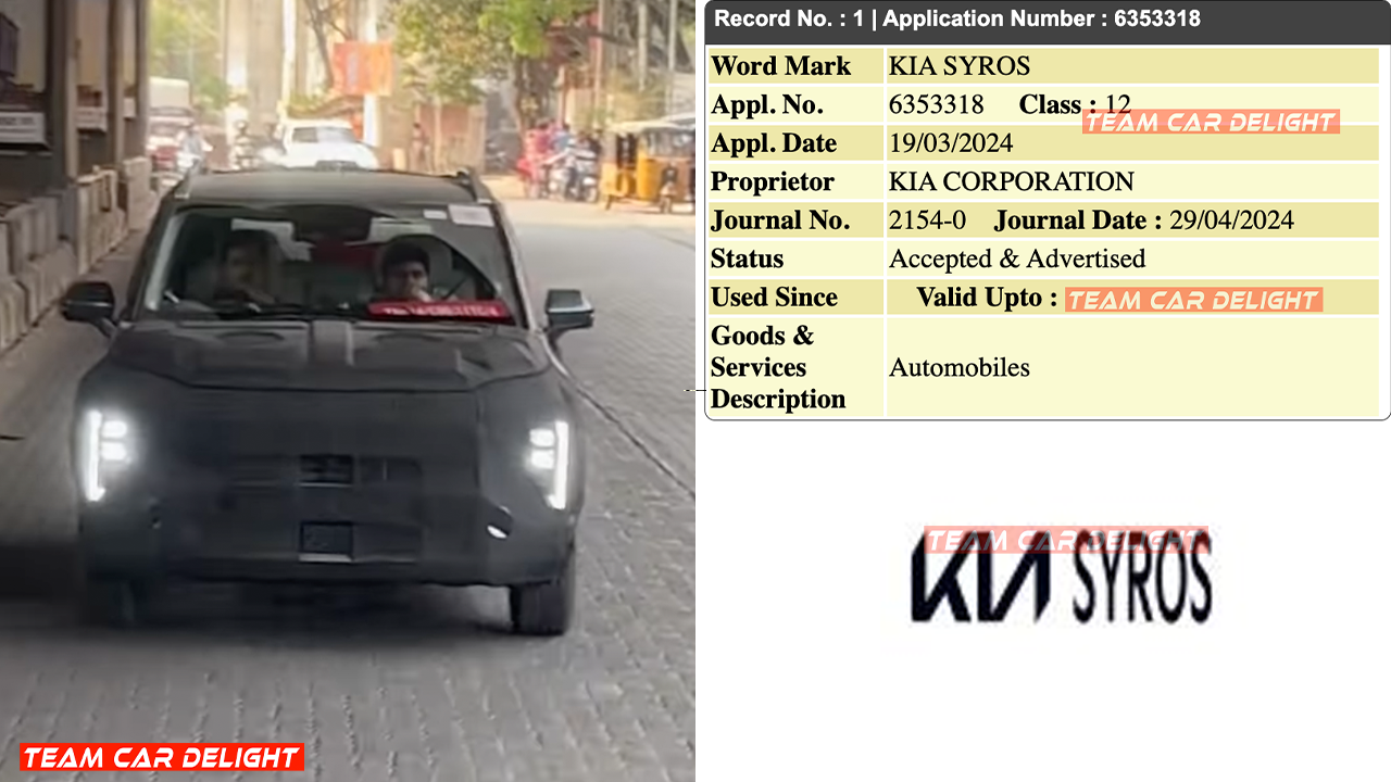 Kia Syros trademarked new SUV 1