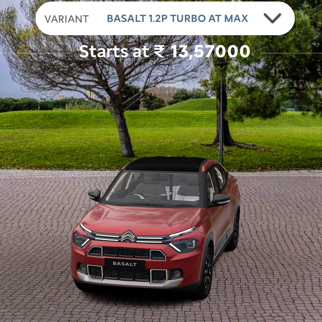 Citroen Basalt price found in the configurator